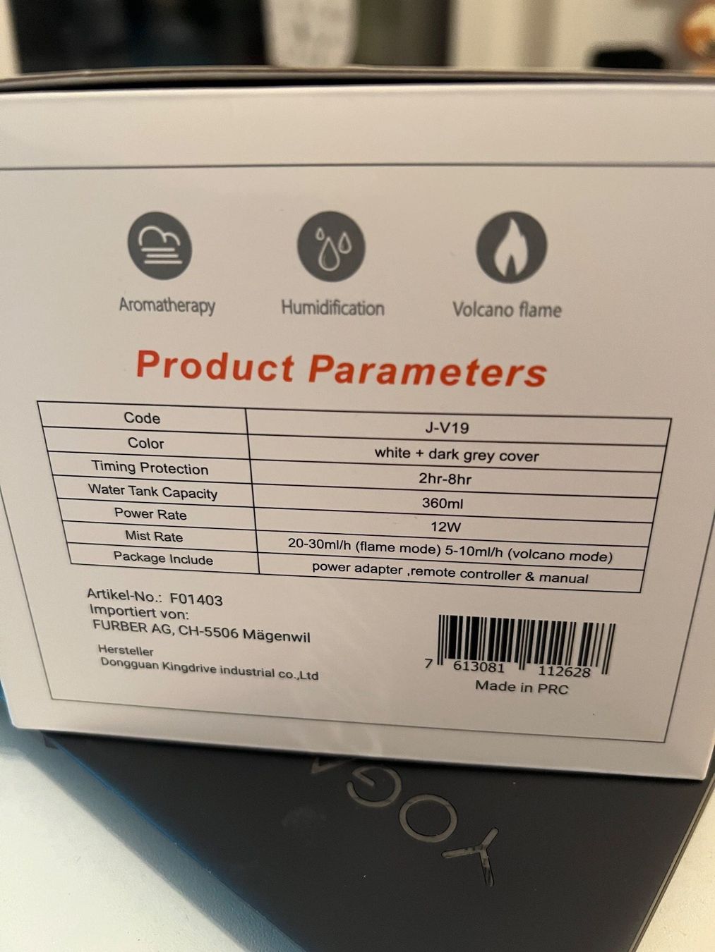 Diffuseurs: Vulkan Luftbefeuchter Aroma Öl Diffuser mit LED Beleuchtung – D'occasion à Gümligen par Tbemuan 1