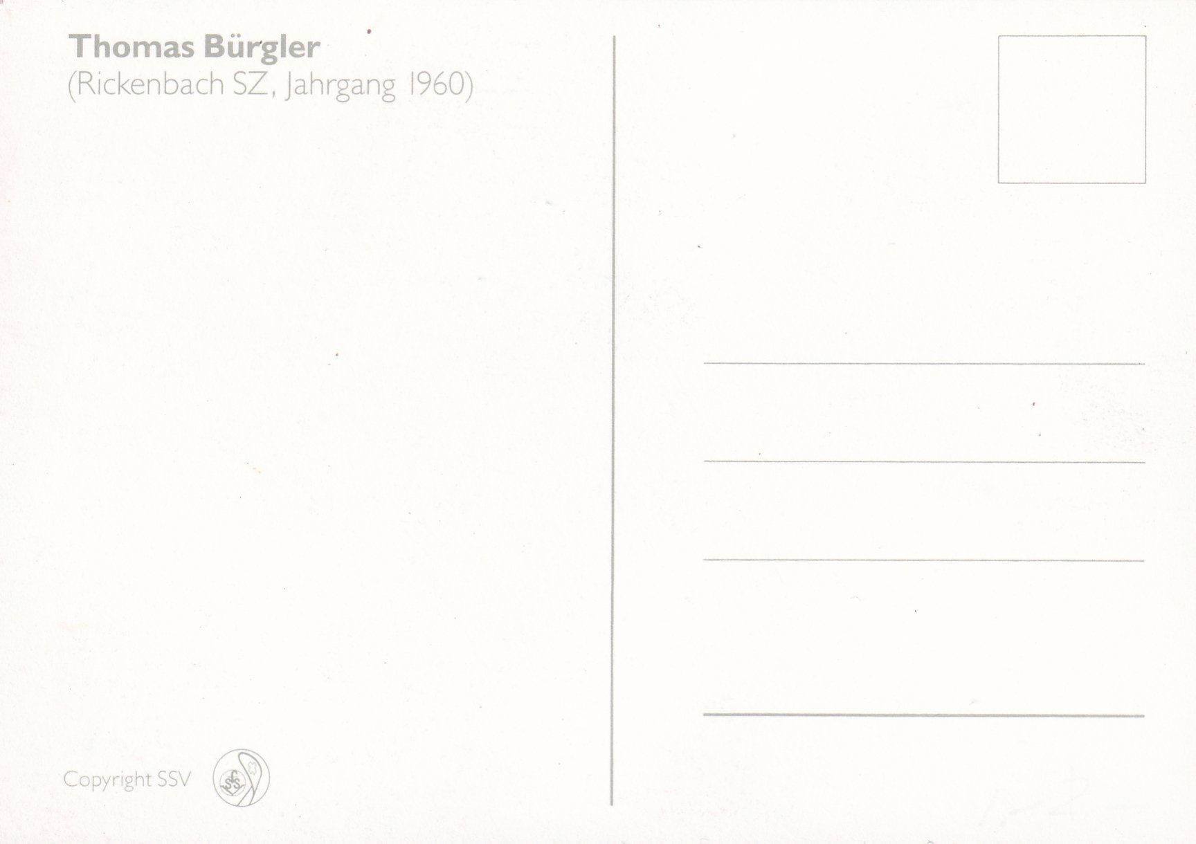 Cartoline postali: Schweizer Skistars - Thomas Bürgler /bf – Usato da Hombrechtikon venduto da Rudolf07 1