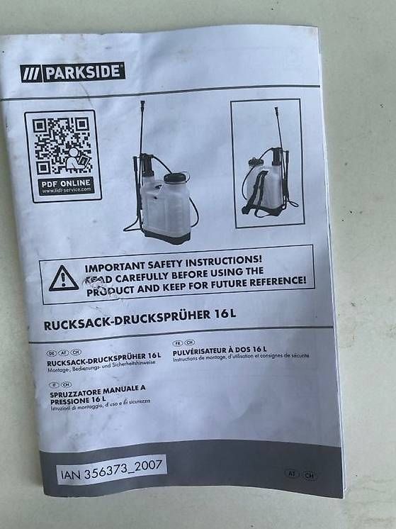 Zaini: PARKSIDE Rucksack-Drucksprüher 16 l neu – Usato da Kehrsatz venduto da blume910 2