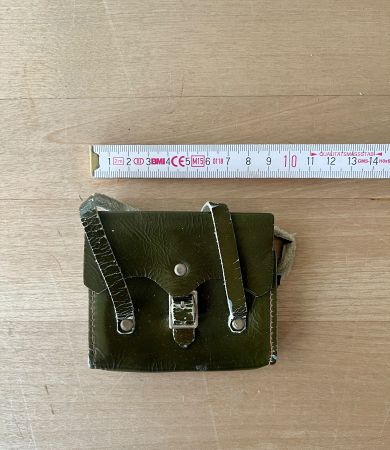 Vintage Miniatur Puppen-Schulthek, Leder,