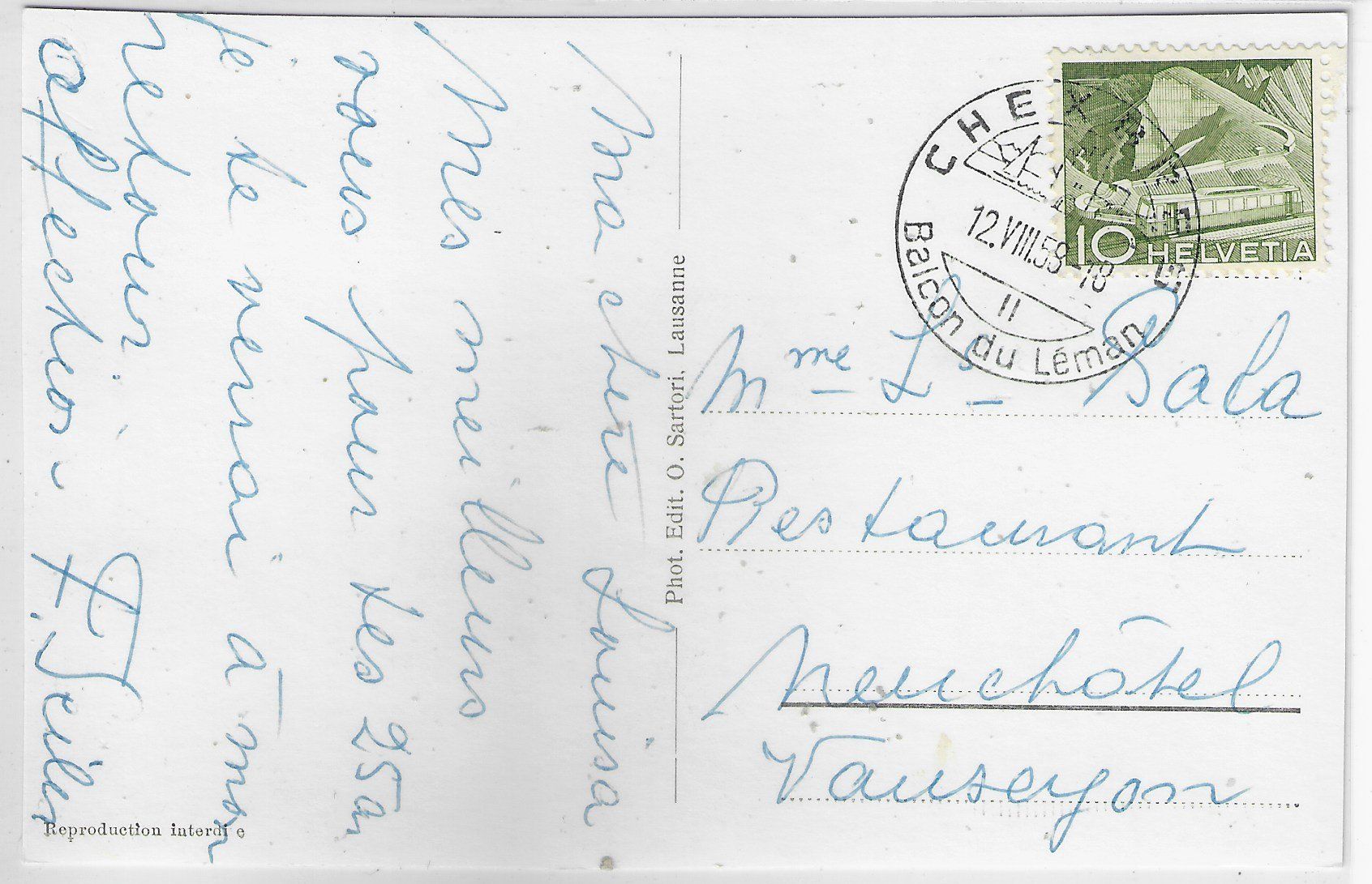 Cartoline postali: Chexbres et lac Leman – Usato da Ettingen venduto da Kartenplanet 1