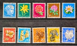 PRO JUVENTUTE SATZ 205 - 209 1964 210 - 214 1965 GESTEMPELT