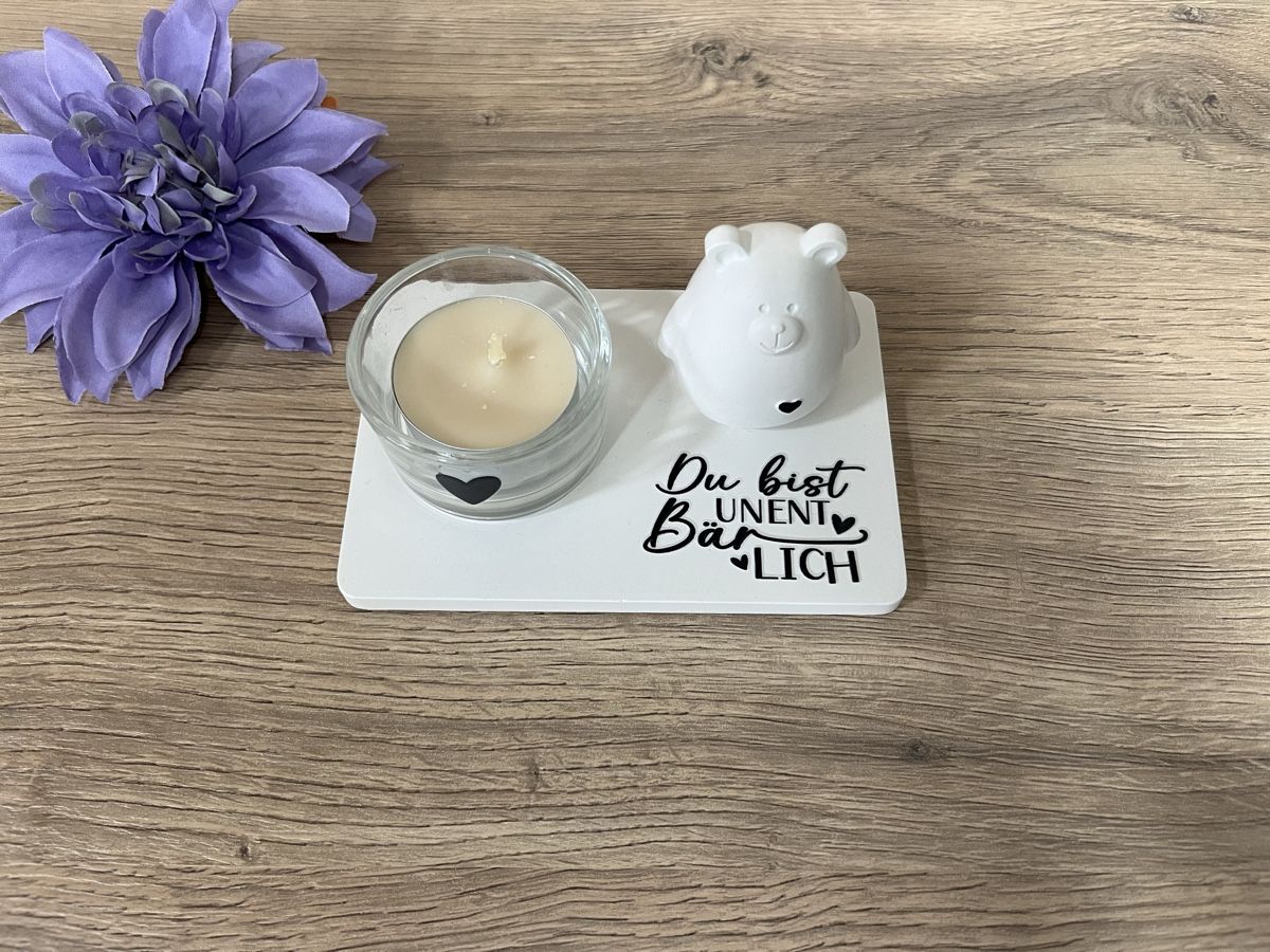 Tutte le decorazioni: Deko Teelichthalter mit Bärli - Geschenkidee, handgemacht – Nuovo (secondo la descrizione) da Frick venduto da van_2dhd 1