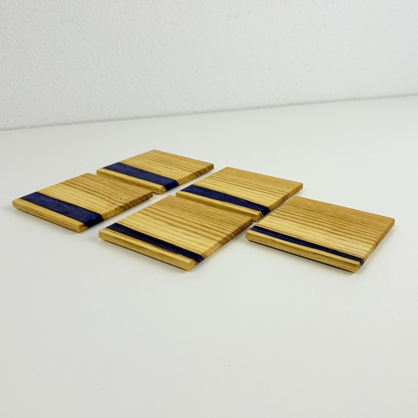 Sottobicchieri: 5-er Set Moderne Glas Untersetzer aus Epoxy und Eiche – Nuovo (secondo la descrizione) da Zwillikon venduto da EichenlaubWoodwork 4