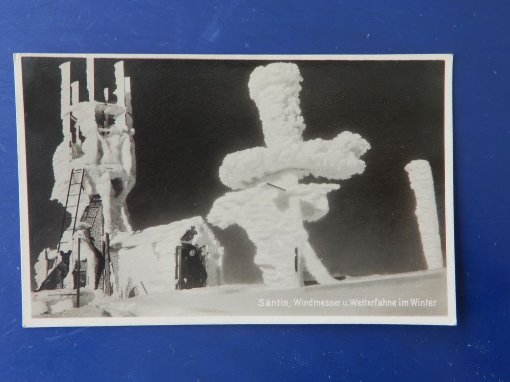1927, Wetterwarte Windmesser Säntis im Winter, Photokarte Kaufen auf