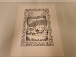 Litho Holzschnitt signiert Werner Schmutz/ Sammlerauflösung