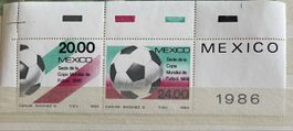 Briefmarken Mexiko Fussball WM 1986 Satz guter Zustand