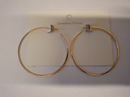Orecchini a cerchio dorati, nuovi, h&m