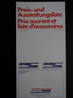 Prospekt Preisliste Nissan Datsun 1982 Cherry Bluebird 280ZX