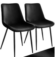 2er Set Stuhl schwarz gepolstert, in Samtoptik