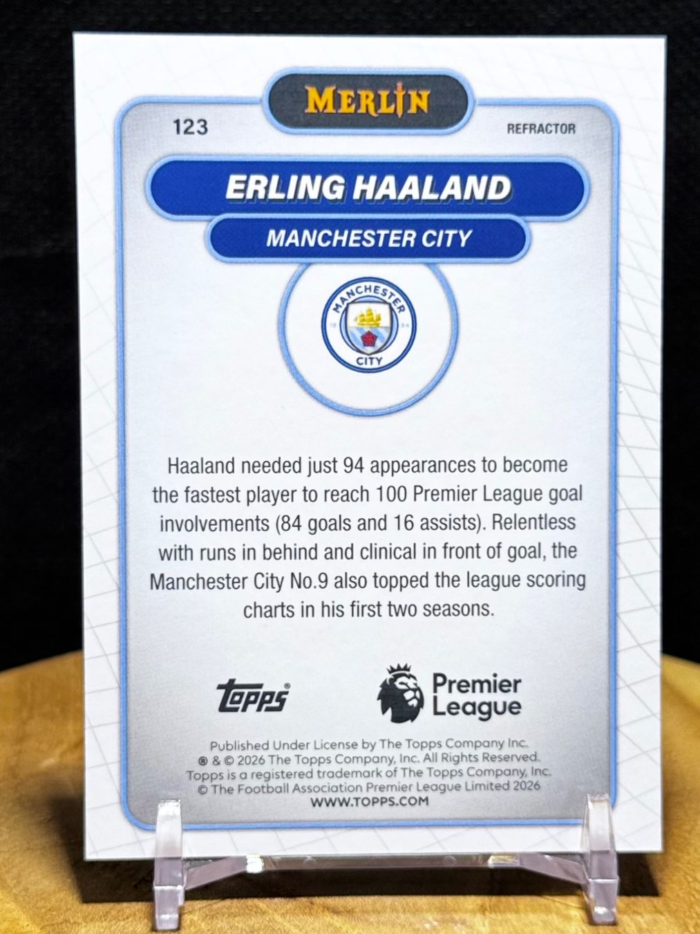 Topps Carte collezionabili: 2025-26 Topps Merlin EPL Erling Haaland Refractor – Usato da Reconvilier venduto da Cardito 1