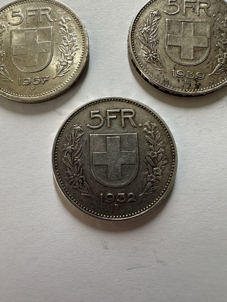 Tutti le monete: 3 Fünfliber Silvermünzen – Usato da Glis venduto da bfe_ghf5 2