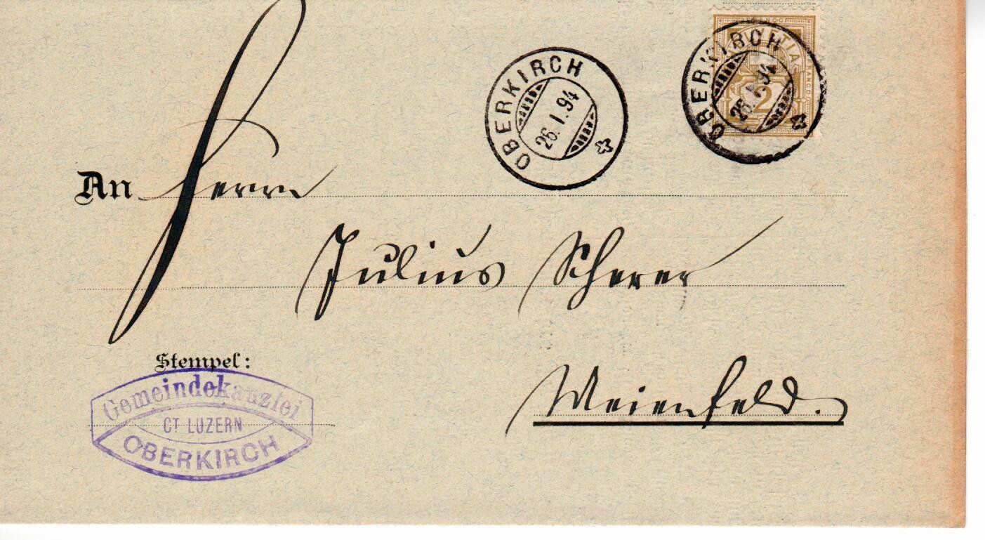Tous les timbres: Oberkirch 1894 – D'occasion à Wolhusen par Curver9