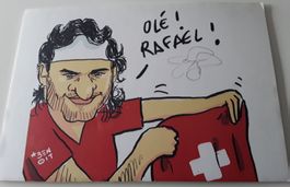Autographe Roger Federer Dessin Coupe Davis 2011
