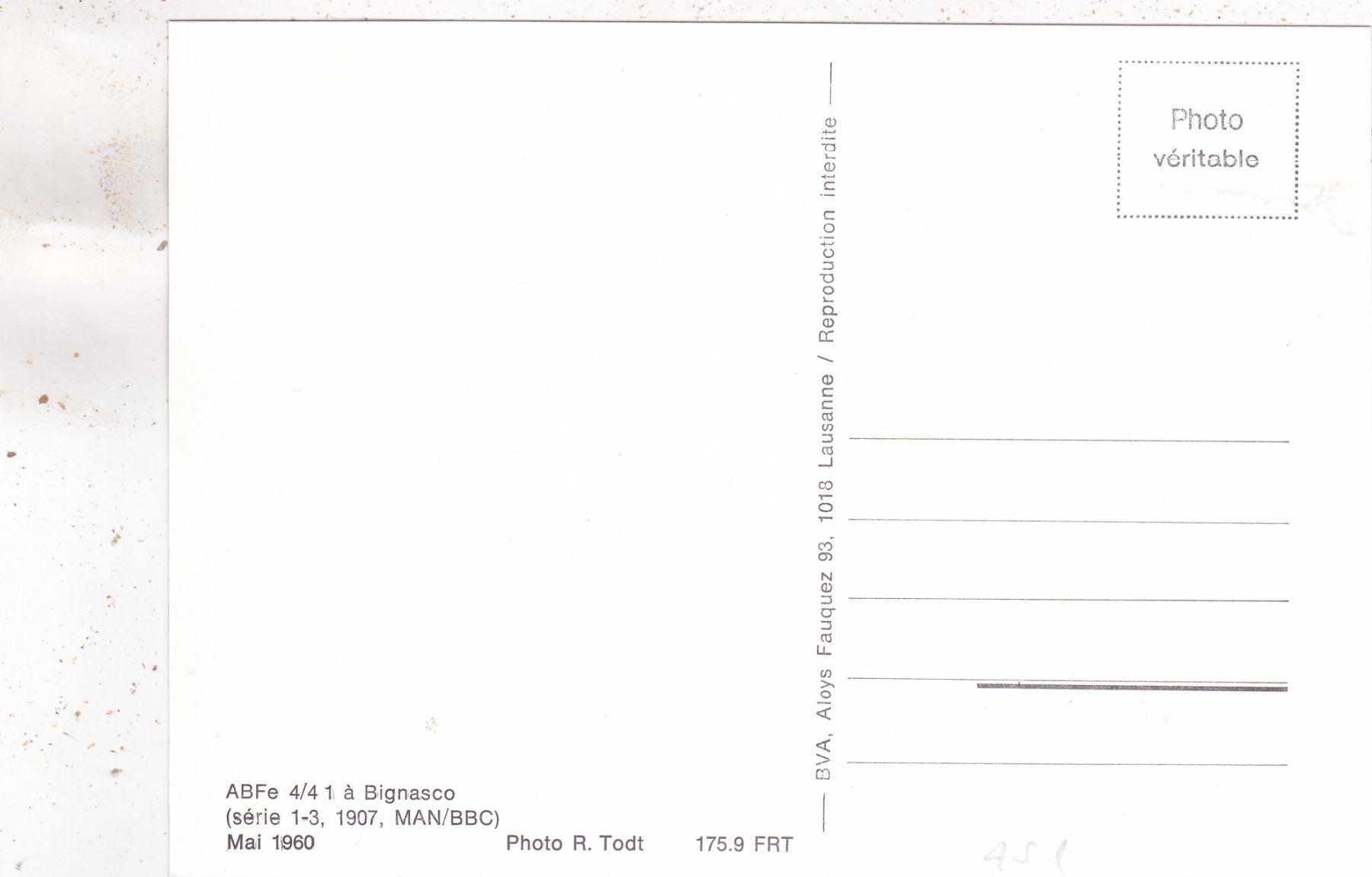 Cartes postales: Bahn ABFe  4/4 1 à Bignasco – D'occasion à Herisau par Lisegrat2008 1