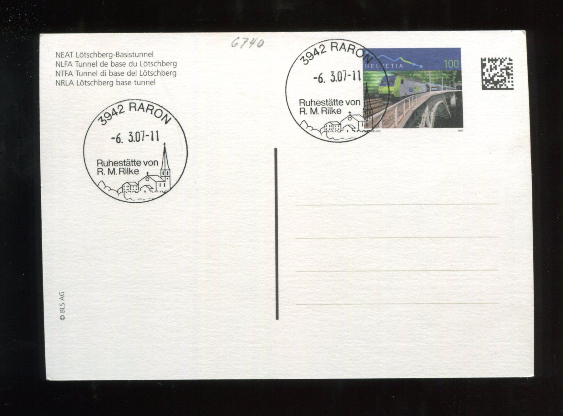 Cartoline postali: NEAT Lötschberg-Basistunnel, Raron – Usato da Aarau venduto da Elmaar41 1