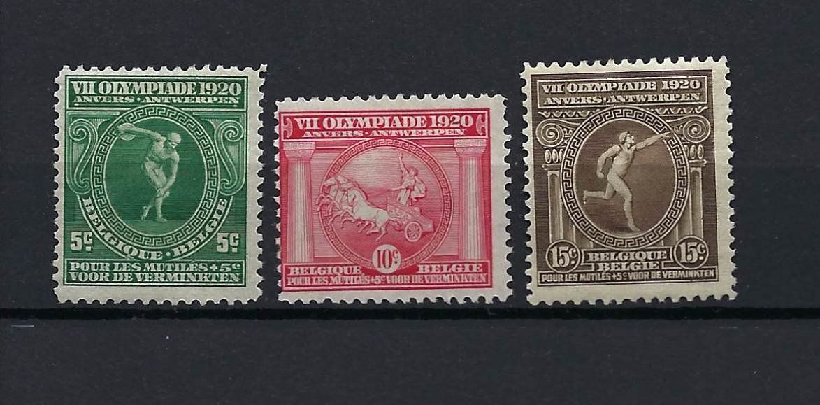 Tutti i francobolli: Belgique Nos 179-181* – Usato da CHENE-BOURG venduto da Praslin