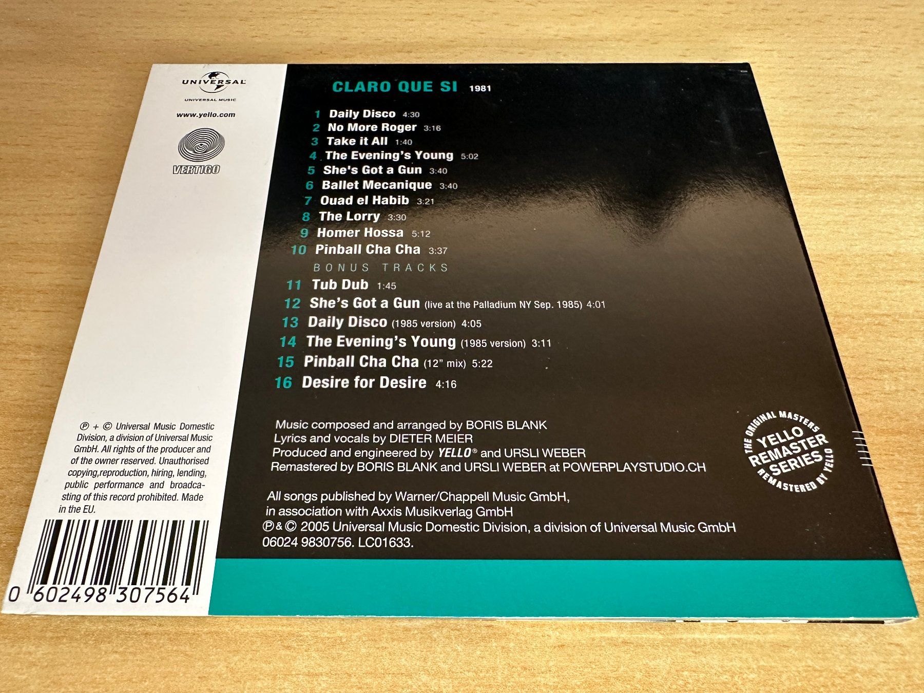 CD: Yello – Claro Que Si – Usato da Rikon im Tösstal venduto da Alpenmutz 1