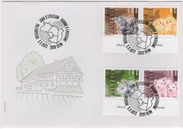 Bauernhof Tiere Serie mit TAB (it) auf illustriertem FDC
