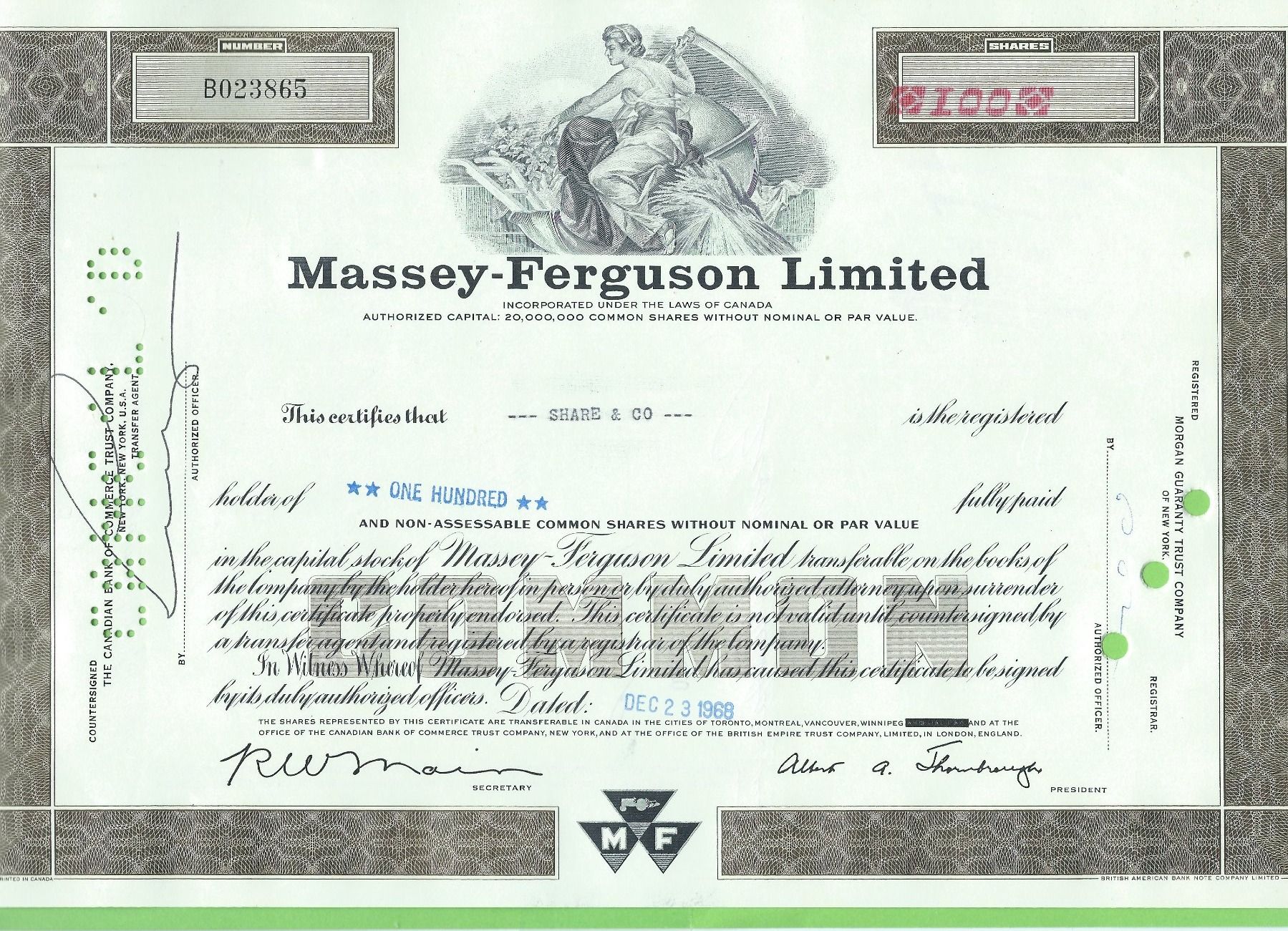 Tutti le monete: Massey-Ferguson Limited 1968 – Usato da Zürich venduto da t24_de