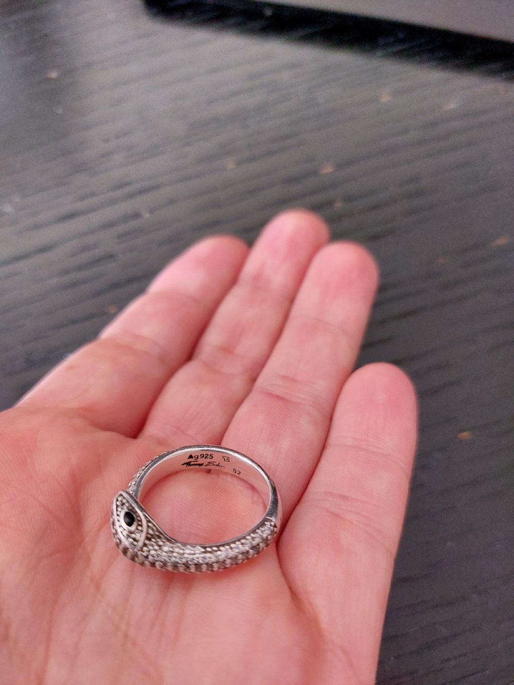 Thomas Sabo Anelli: Thomas Sabo Silberring Schlangen Design Grösse 52 – Usato da Horgen venduto da prinza 7
