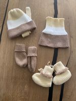 Baby Winter Set, gestrickt, Mütze, Schal, Fäustlinge, Socken