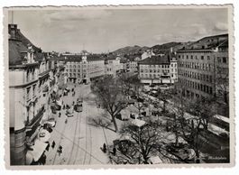 St. Gallen, Marktplatz, Verkehr, belebt, gelaufen 1938