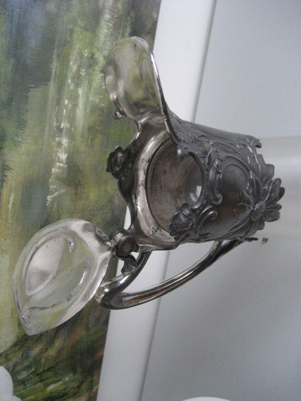 WMF Caraffe: WMF Jugendstil Karaffe Glas versilbert Antik – Usato da Rieden SG venduto da severem13 3
