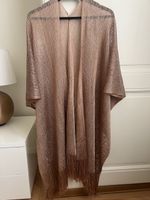 Rose Gold Shimmer Kimono with Fringe Detail - Stunning!