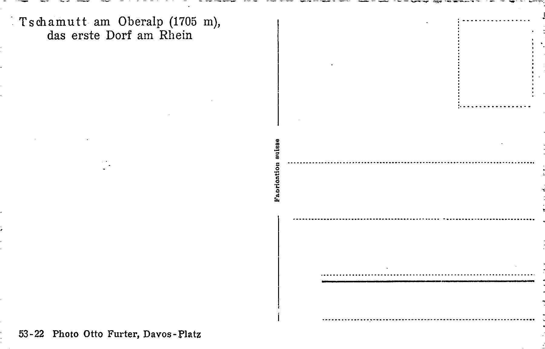 Cartes postales: Tschamutt – D'occasion à Ottikon b.Kemptth. par Neptun1974 1