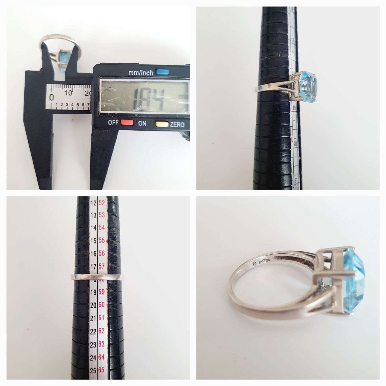 Anelli: Silber Ring 925  mit hellblauem Stein, Grösse 18.4 mm – Usato da Kreuzlingen venduto da Wunderkiste123 9