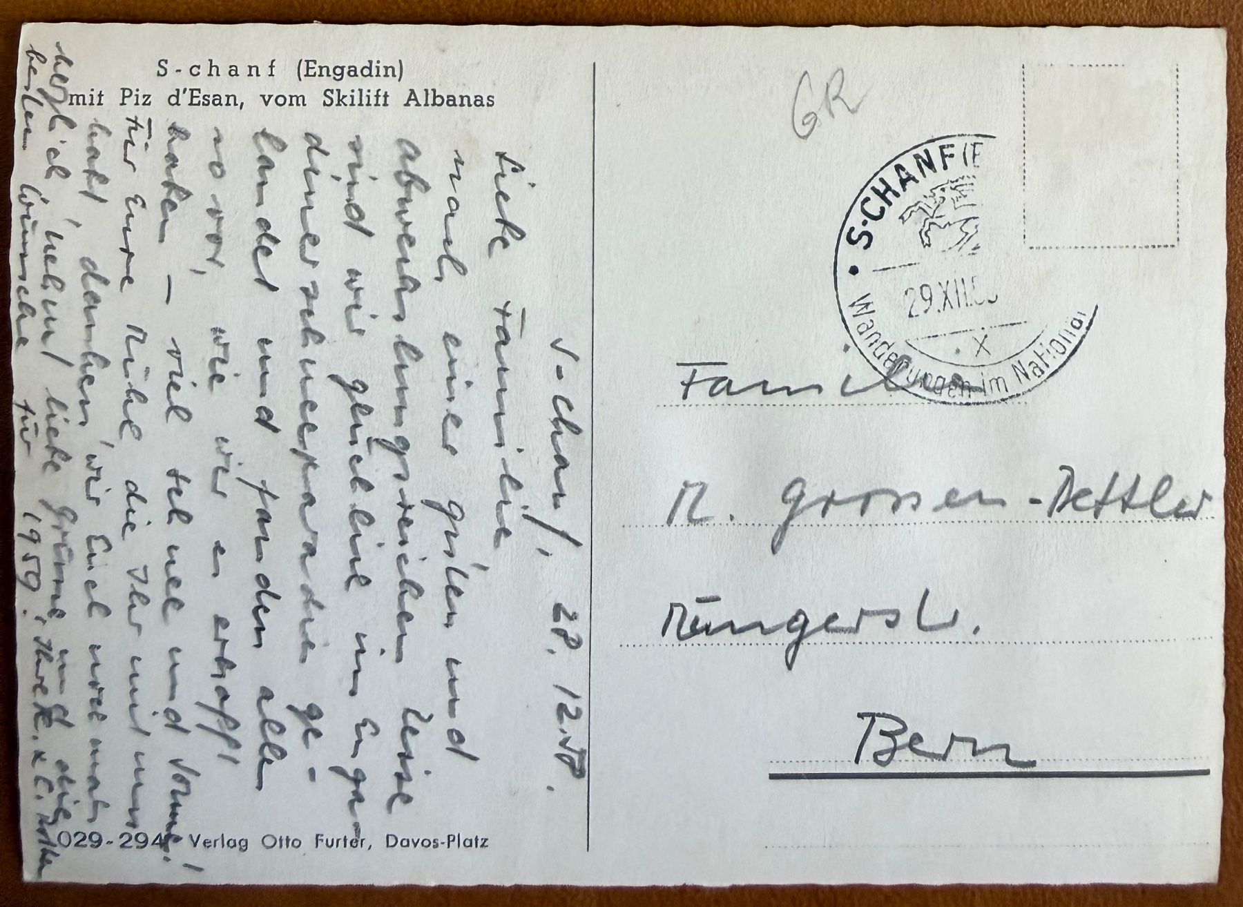 Cartoline postali: S-Chanf - Winter 1960 – Usato da Lutry venduto da Ediego 1