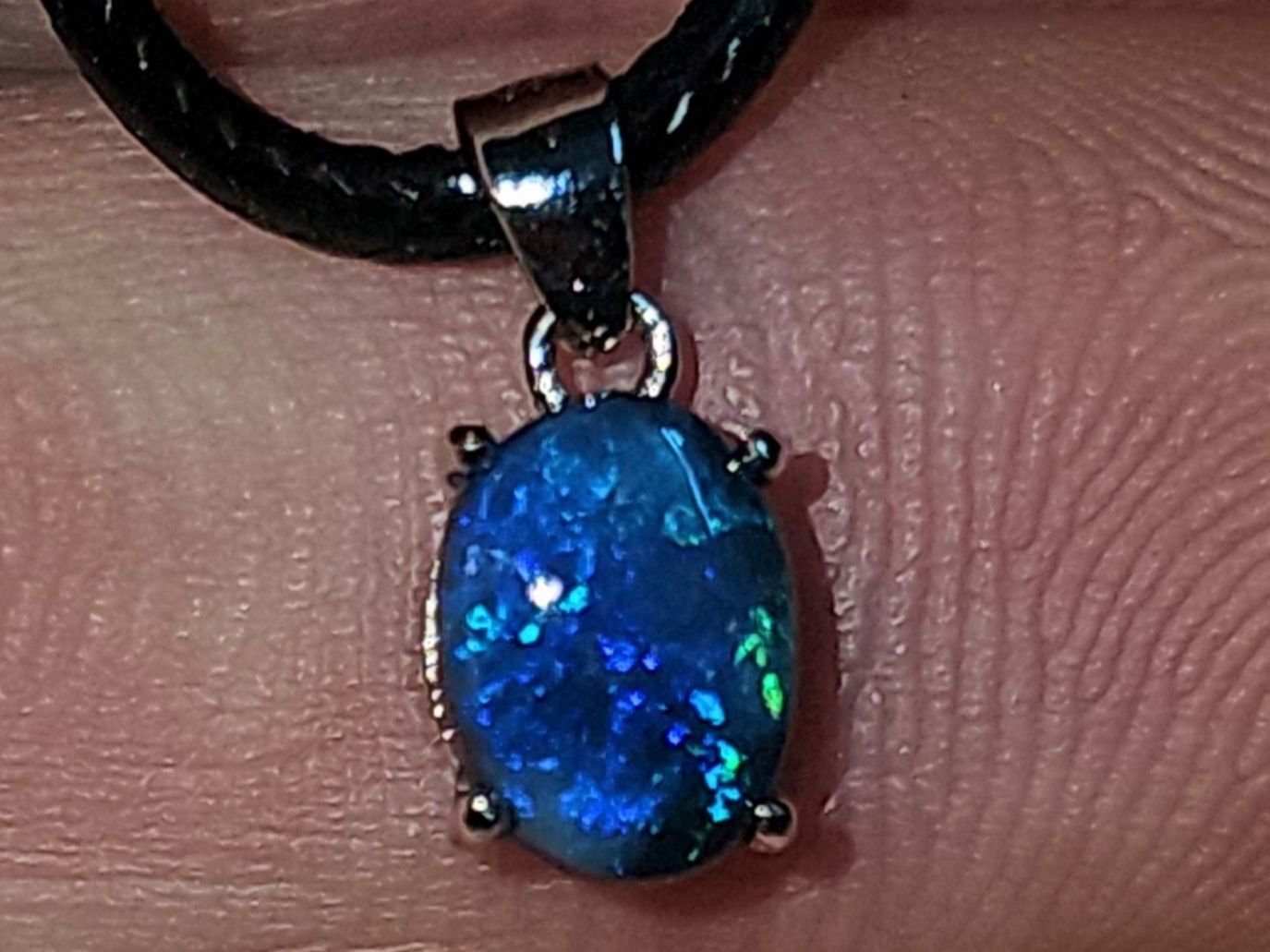 Edelsteine: Natürlicher australischer Blackopal Silber-Anhänger – Neu und originalverpackt aus Uerkheim von Winwinner 4