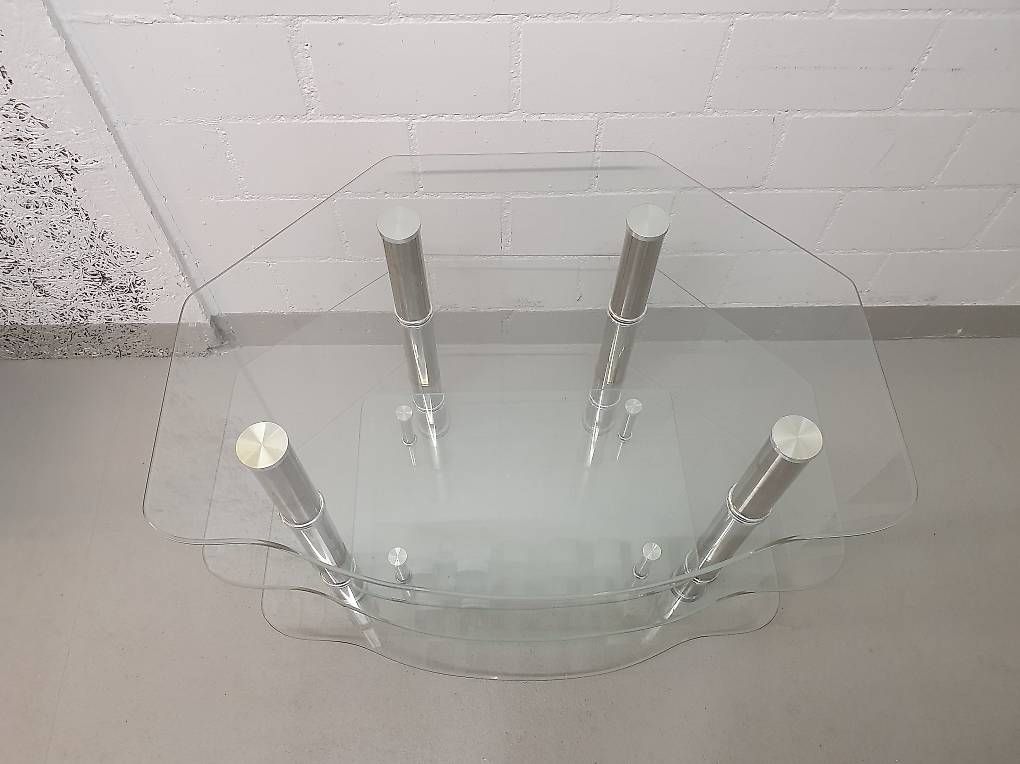 Mobili TV: TV Glastisch (Eckmöbel mit 4 Tablaren) – Usato da Dietlikon venduto da Skylab007 2