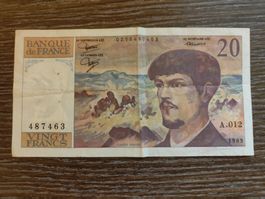 Frankreich 20 Francs 1983 Serie A.012, selten !!!!!!