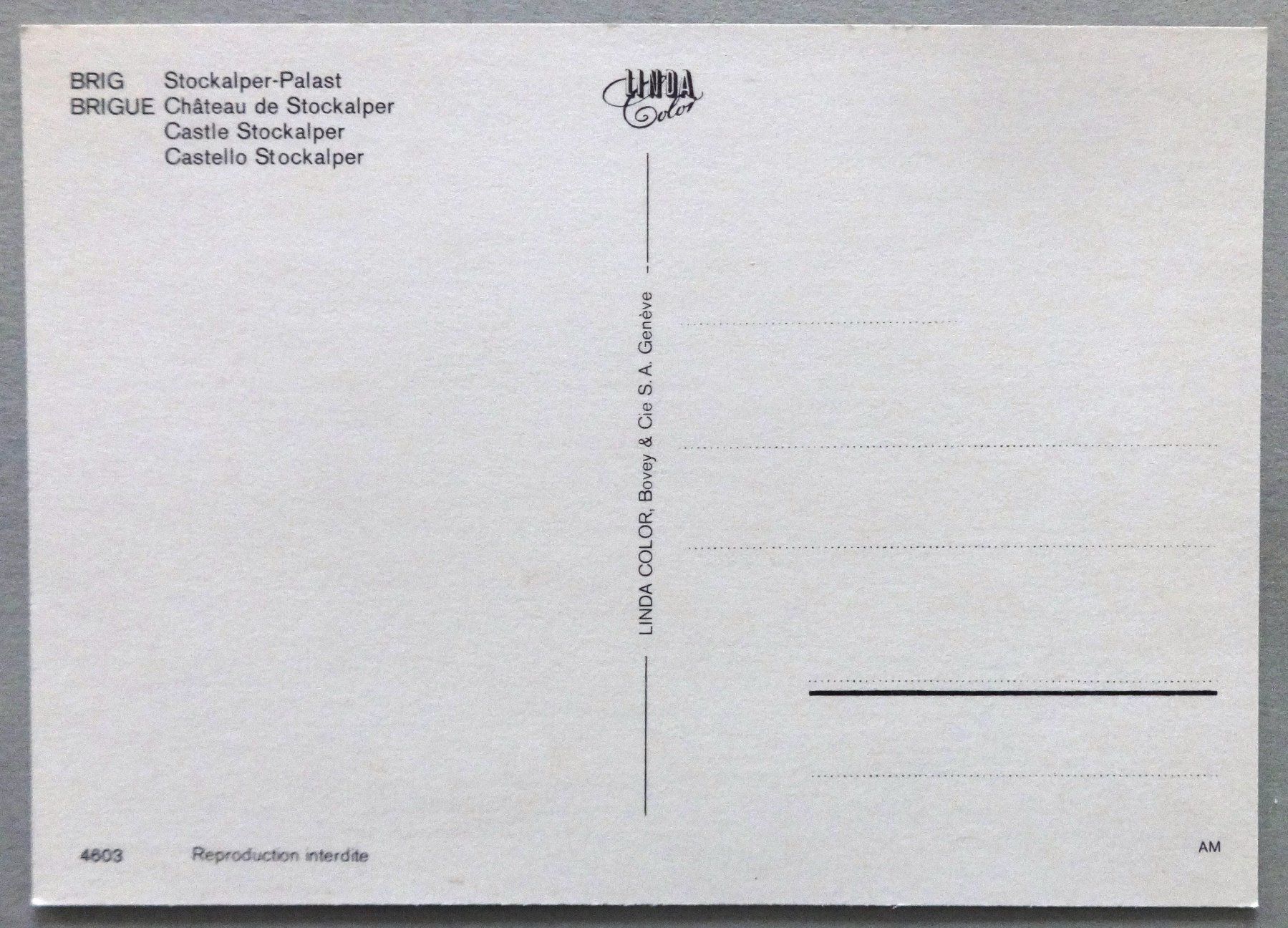 Cartes postales: Brig, Stockalper-Palast – D'occasion à Fétigny par Billy2miny 1