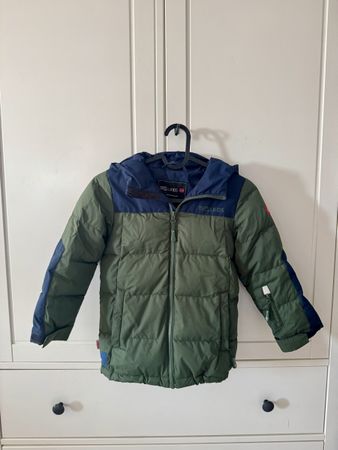 Trollkids Warm Winter Daunen Ski Jacket Size 116 Green/Blue