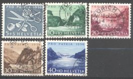 1956, Pro Patria, ohne Falz, gestempelt
