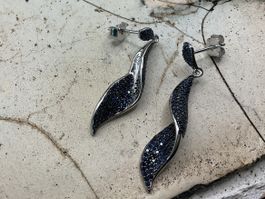 Super edle Ohrstecker Saphir in Sterlingsilber