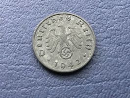 1 Reichspfennig Drittes Reich 1942 F.ungereinigt