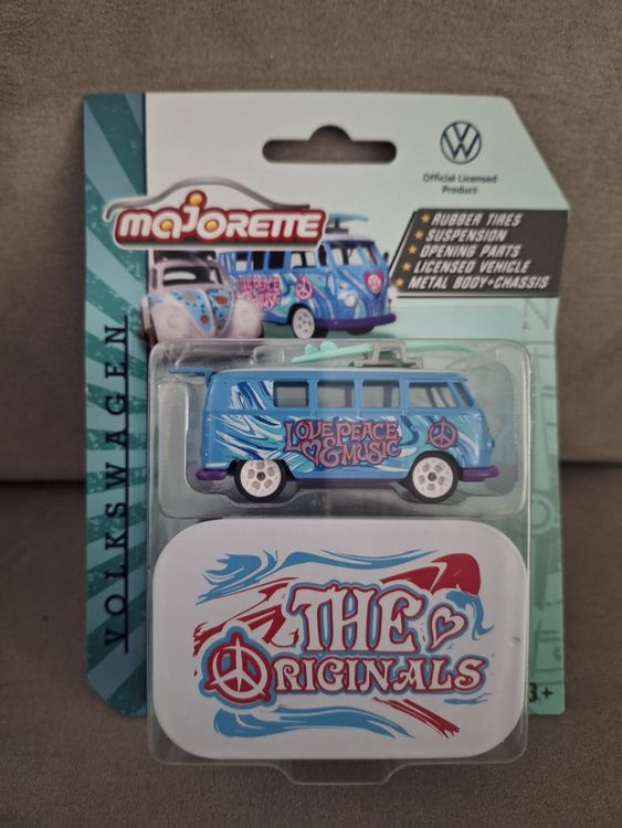 Rimorchio Majorette Volkswagen T1 – Die-cast Scala 1:64, Multicolore, Nuovo 2022
