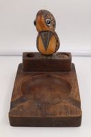 Holz Aschenbecher Antik England Vogel Tier