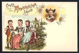 Litho Appenzell, Trachten aus dem Appenz