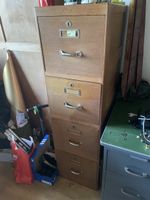 Vintage Aktenschrank, Holz, 4 Schubladen, Top Zustand!