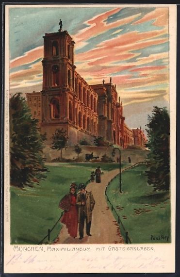 Cartoline postali: Paul Hey: München, Maximilianeum mit Ga – Usato da Berlin venduto da bartko-reher