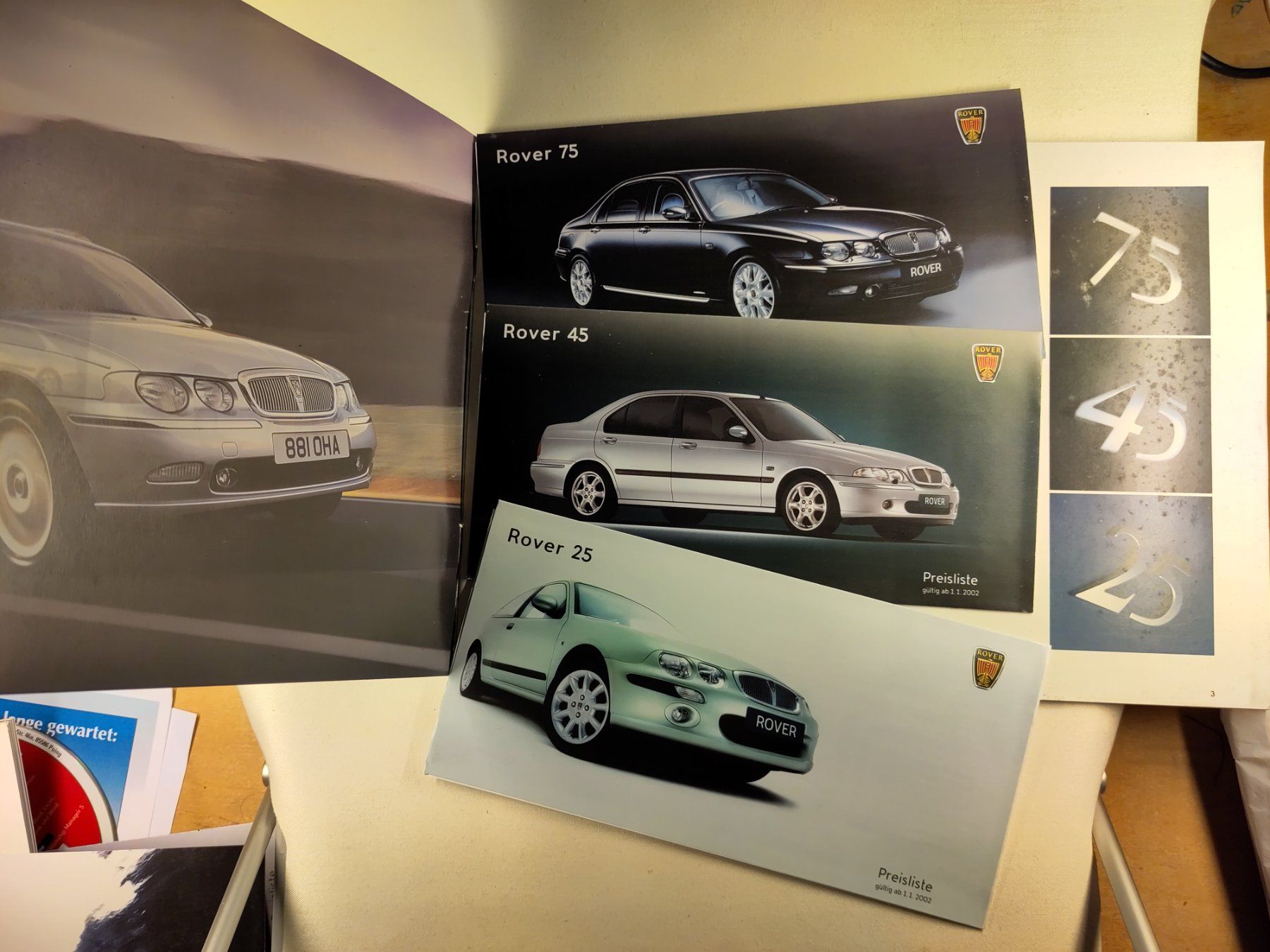 Rover Dokumente: Prospekte 4 Stück ROVER Programm und ROVER 75 – Gebraucht aus Bibern SO von urhebeal 1