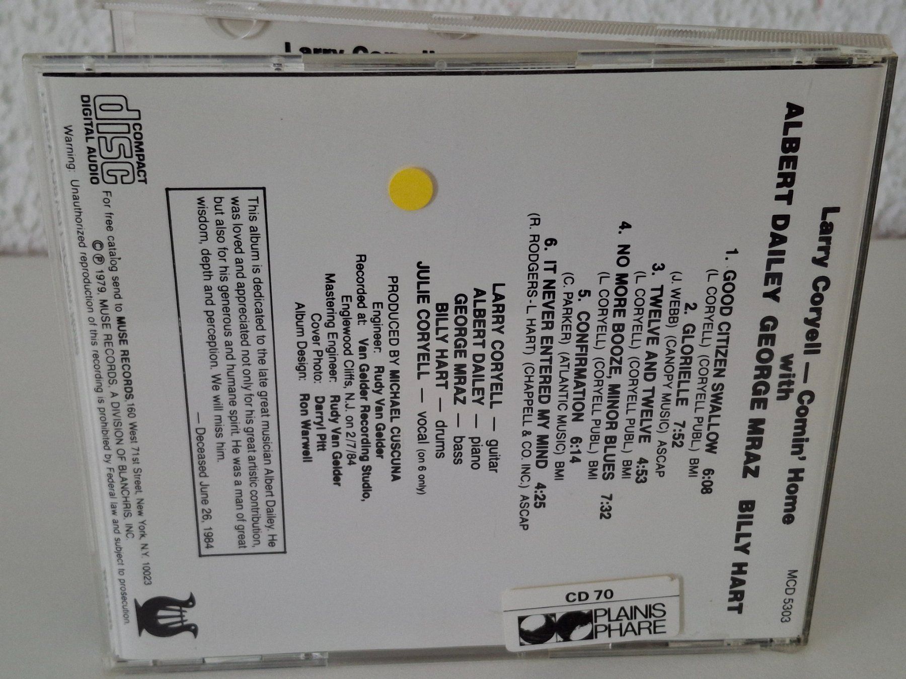 CD: CD Larry Coryell -  Comin' Home  Jazz – Usato da Aarberg venduto da Jackup1 1
