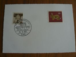 Postkarte von Friedrichshafen mit Graf F. von Zeppelin, 1967