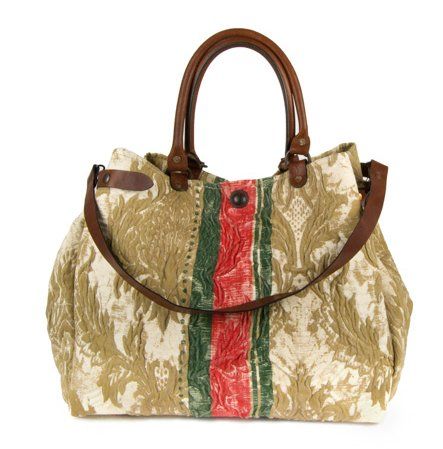 Edle Damentasche mit Lederdetails, Vintage Stil