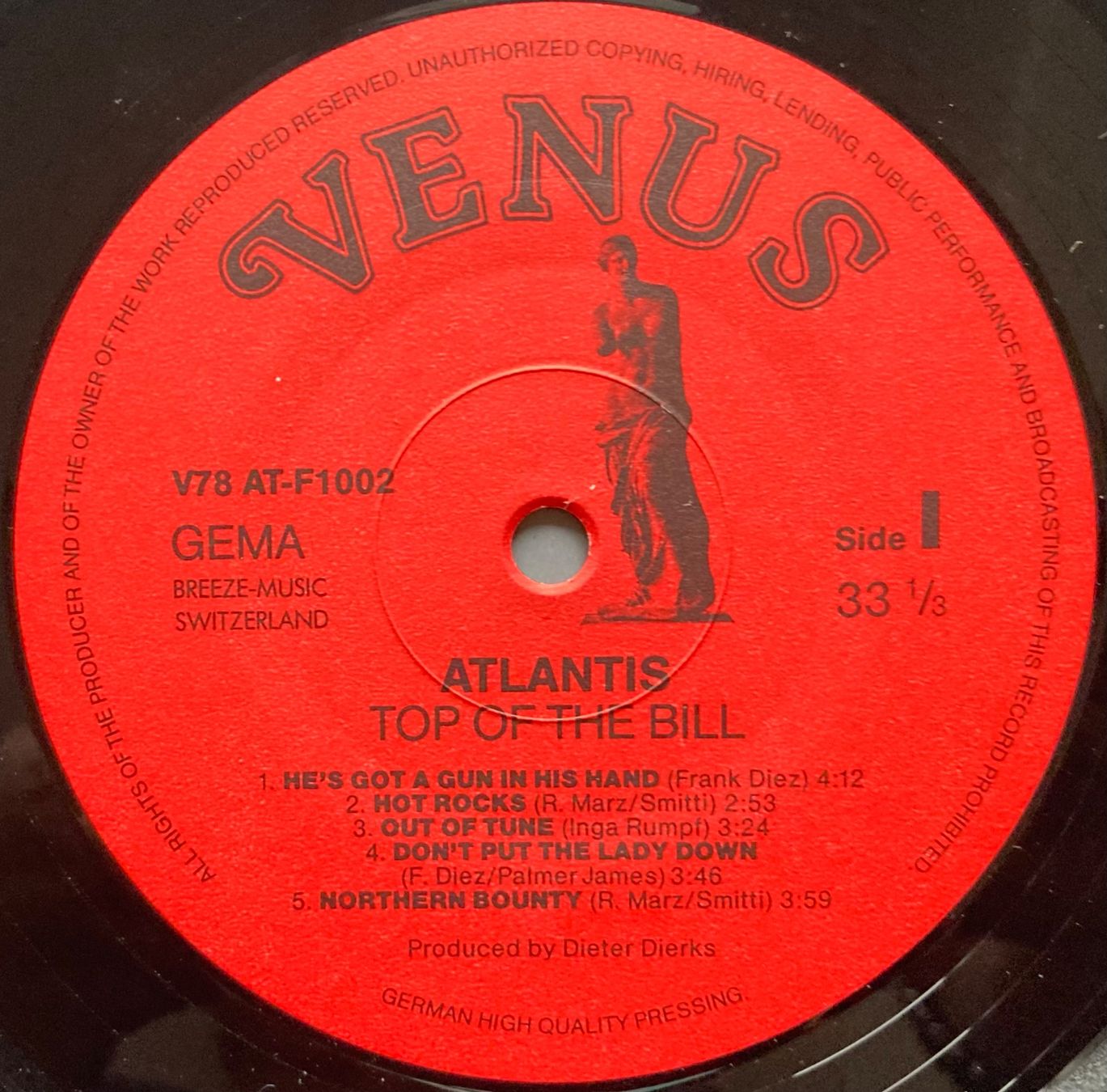 Dischi in vinile: ATLANTIS - TOP OF THE BILL – Usato da Poliez-Pittet venduto da Newtown-Records 2